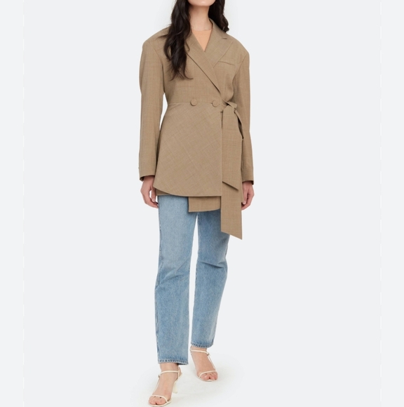 Studio Darri Wool Blend Assymetric Jacket minimalist Blazer Size Small - Picture 5 of 15